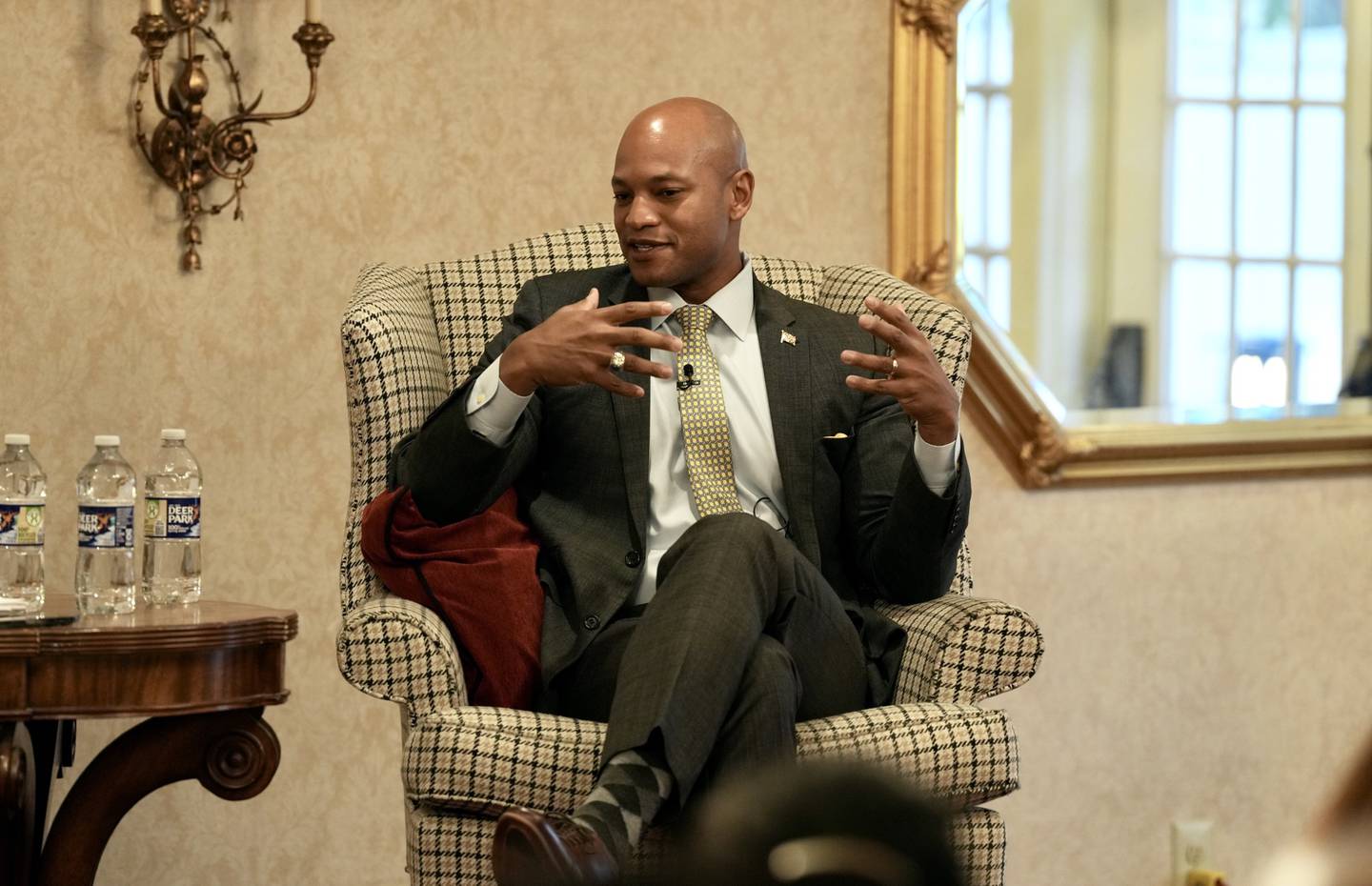 Gov.-elect Wes Moore, shown speaking in Annapolis on Wednesday, named additional members of his cabinet. (Kaitlin Newman/The Baltimore Banner)
