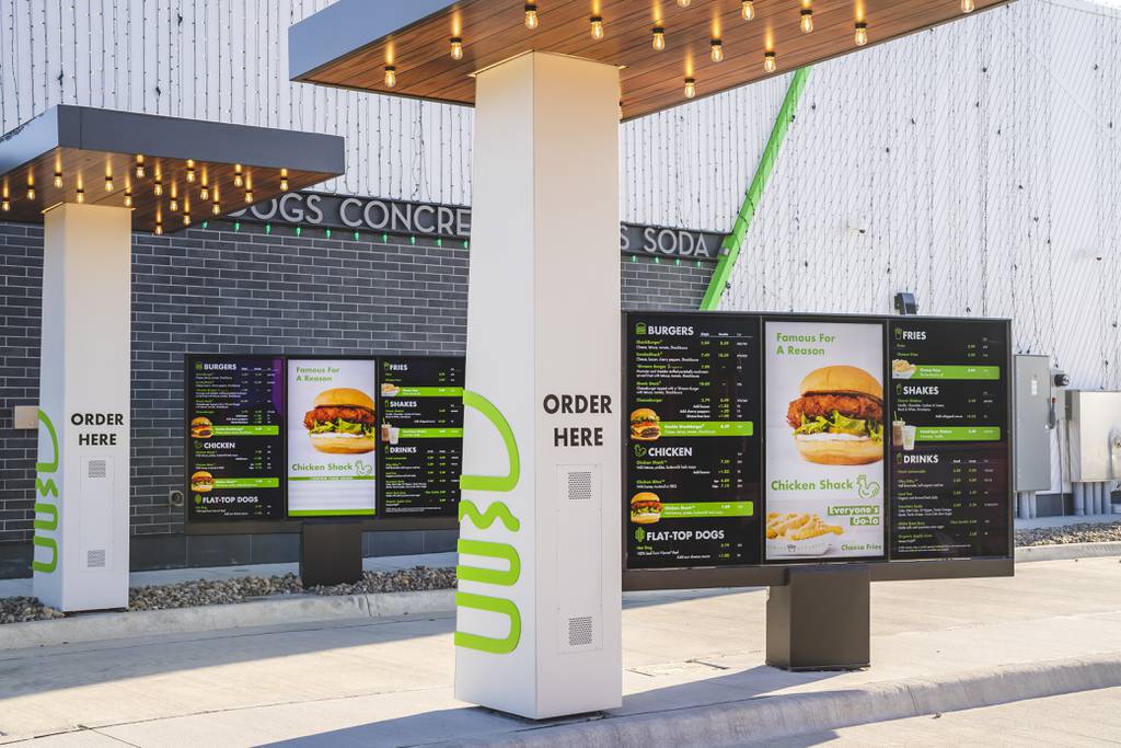 The two-lane ordering system at Canton's new drive-thru Shake Shack.