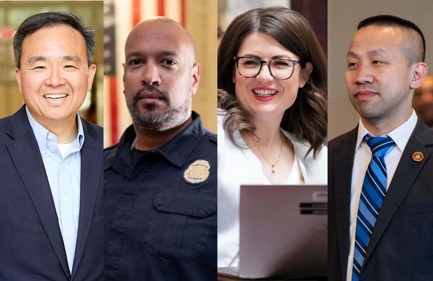 A composite photo of candidates for the 3rd Congressional District in Maryland (from left): Mark S. Chang, Harry Dunn, Sarah Elfreth and Clarence Lam.