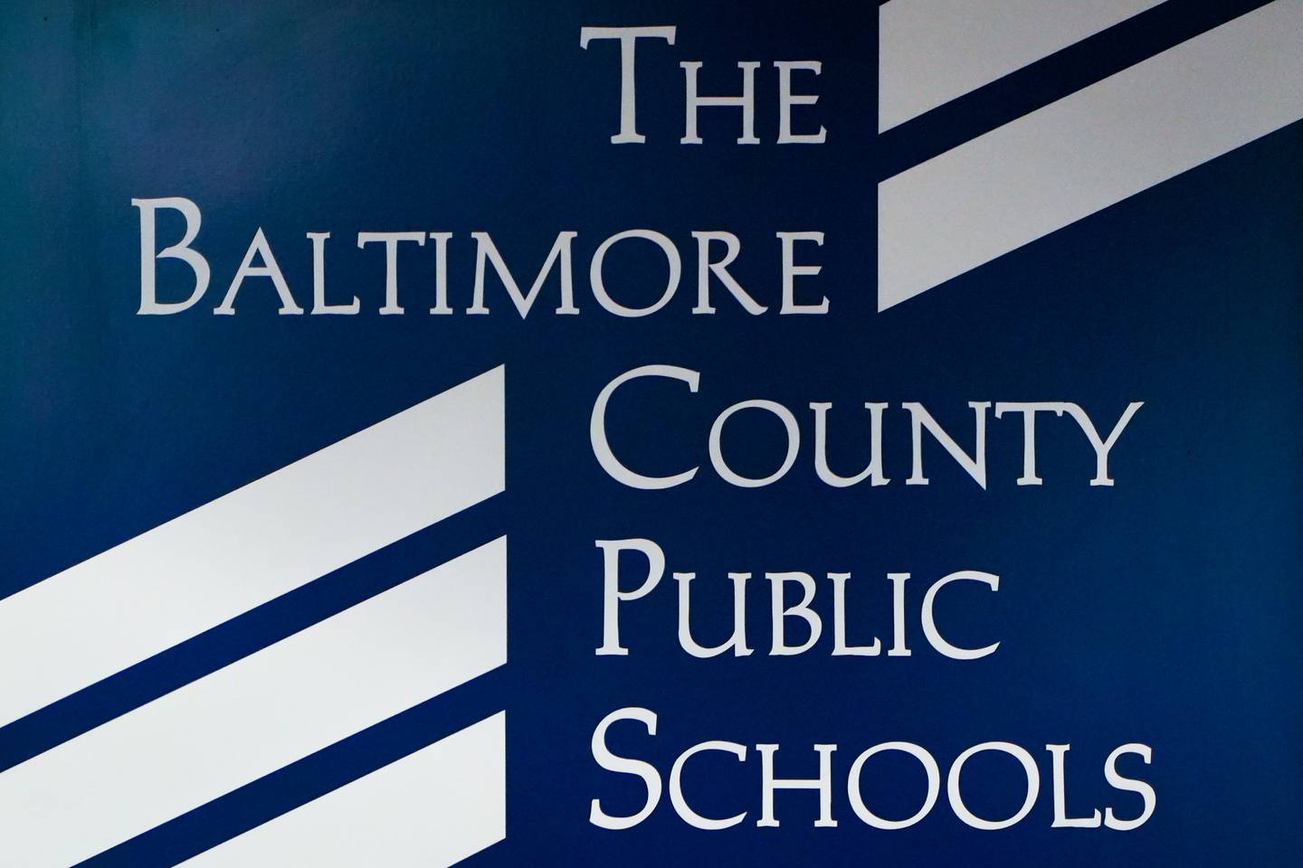 The Baltimore County Board of Education’s logo as seen the wall during their bi-weekly meeting at the Greenwood Campus on 8/23/22.