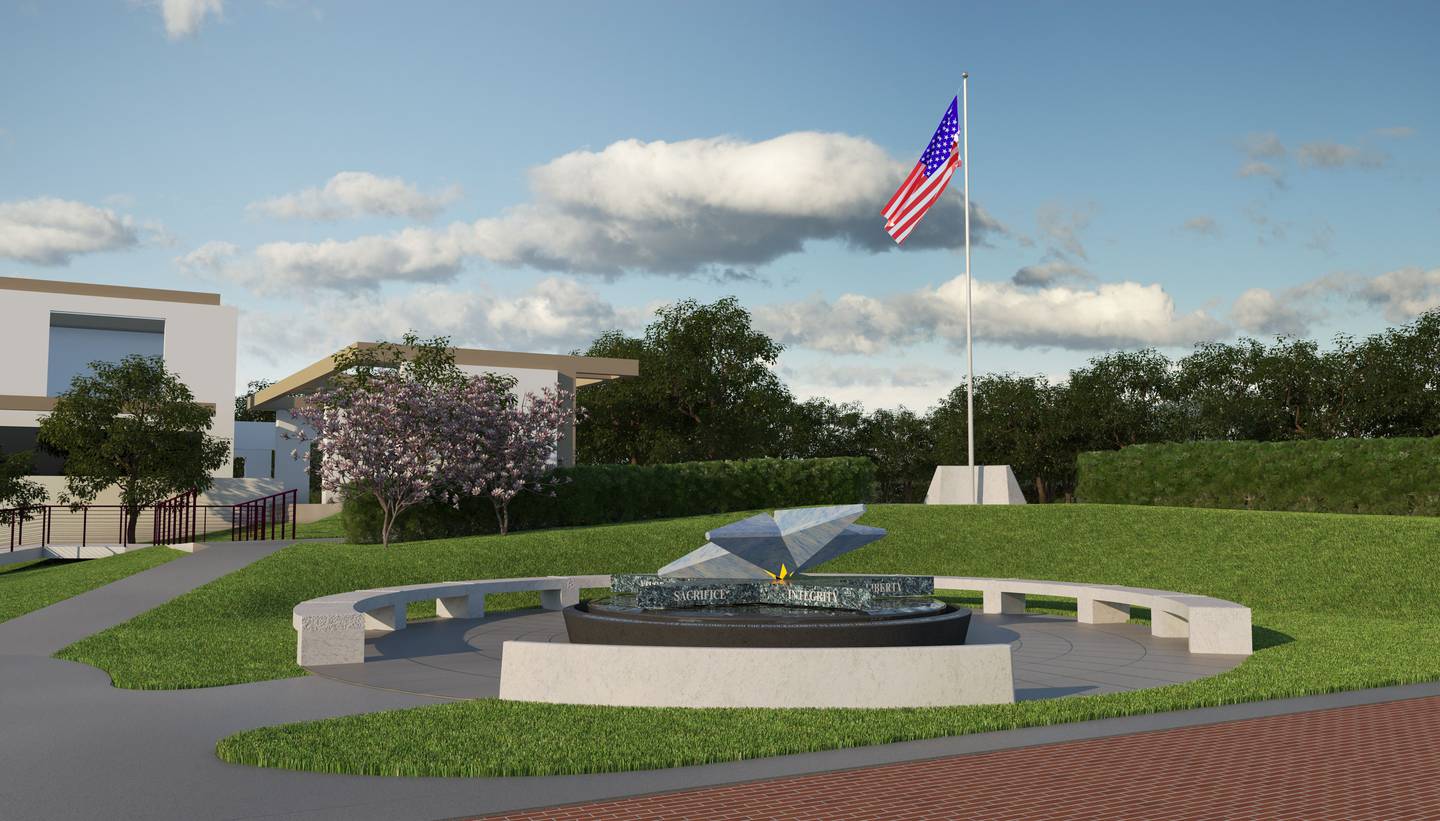 A rendering of the planned Howard County Veterans and Military Families Monument