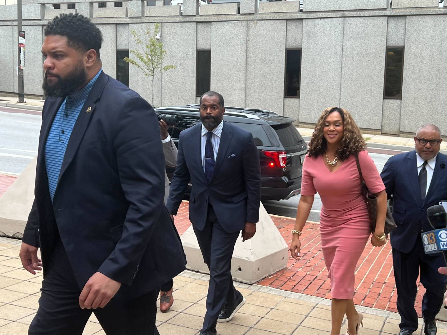 Marilyn Mosby and her husband Nick attend a hearing ahead of her federal trial on perjury charges later this month.