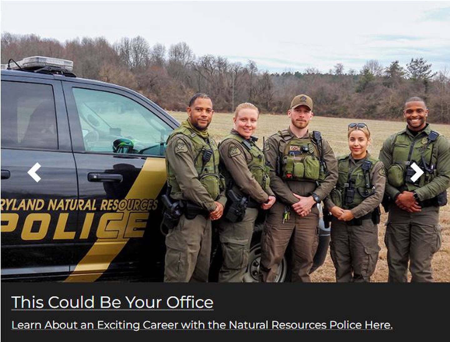 The Maryland Natural Resources Police seek job applicants in an ad on their website.