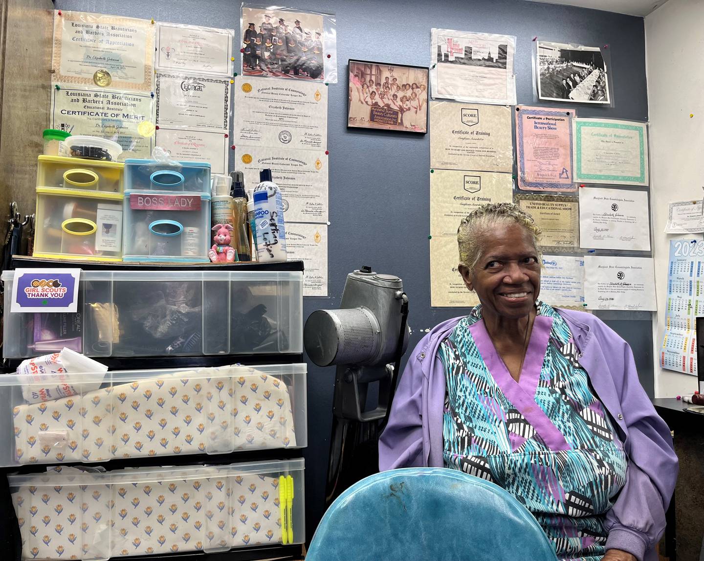 Elizabeth Johnson has been doing hair in Baltimore since the late 1950s. Her beauty salon is considered one of the oldest Black owned businesses on Pennsylvania Avenue.