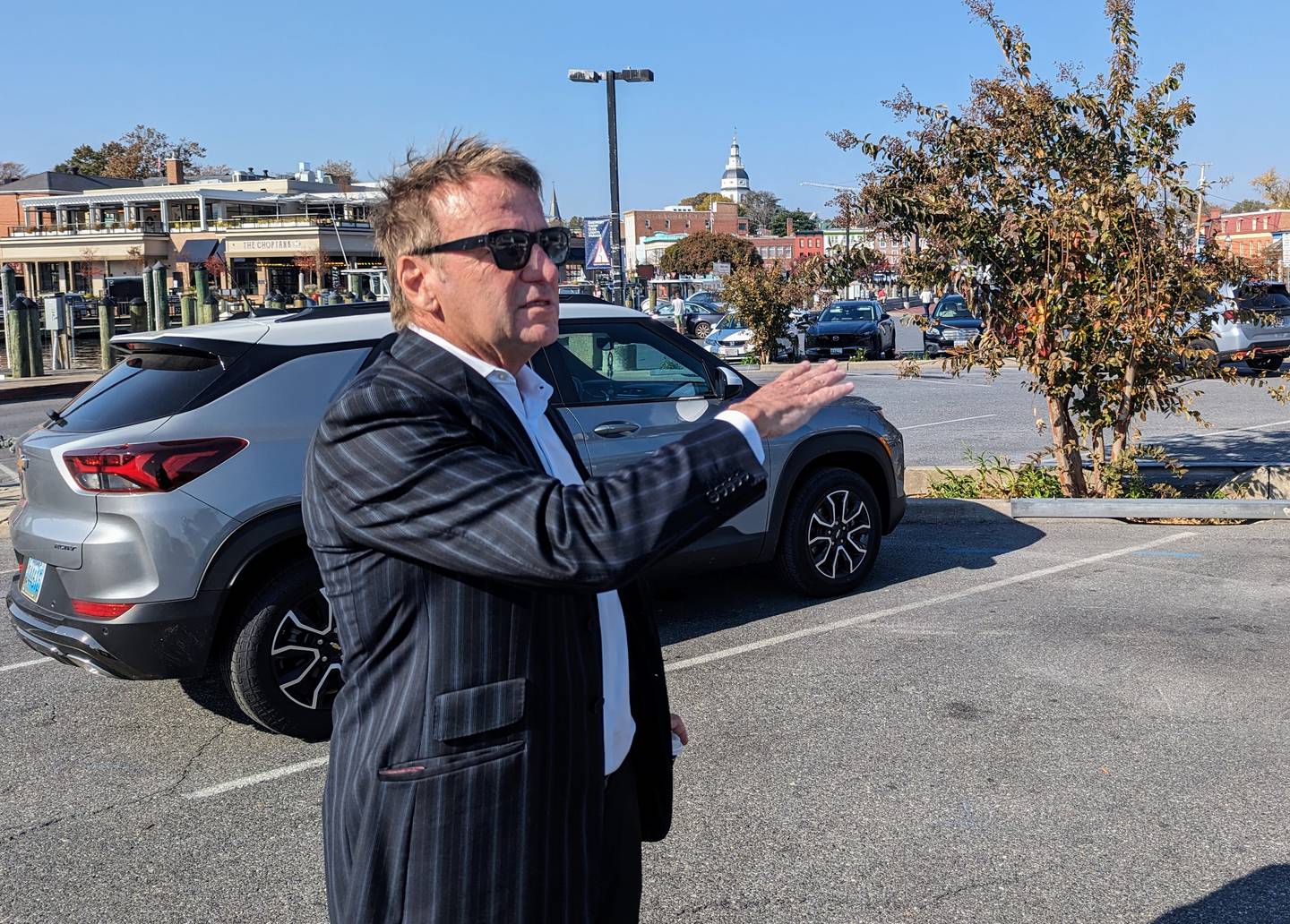 Annapolis Mayor Gavin Buckley talks about the trip he'll lead to The Netherlands on Saturday for a five-day tour of climate flooding and bicycling infrastructure. The $90 million project to protect downtown Annapolis from flooding would replace the parking lot with a new city park.