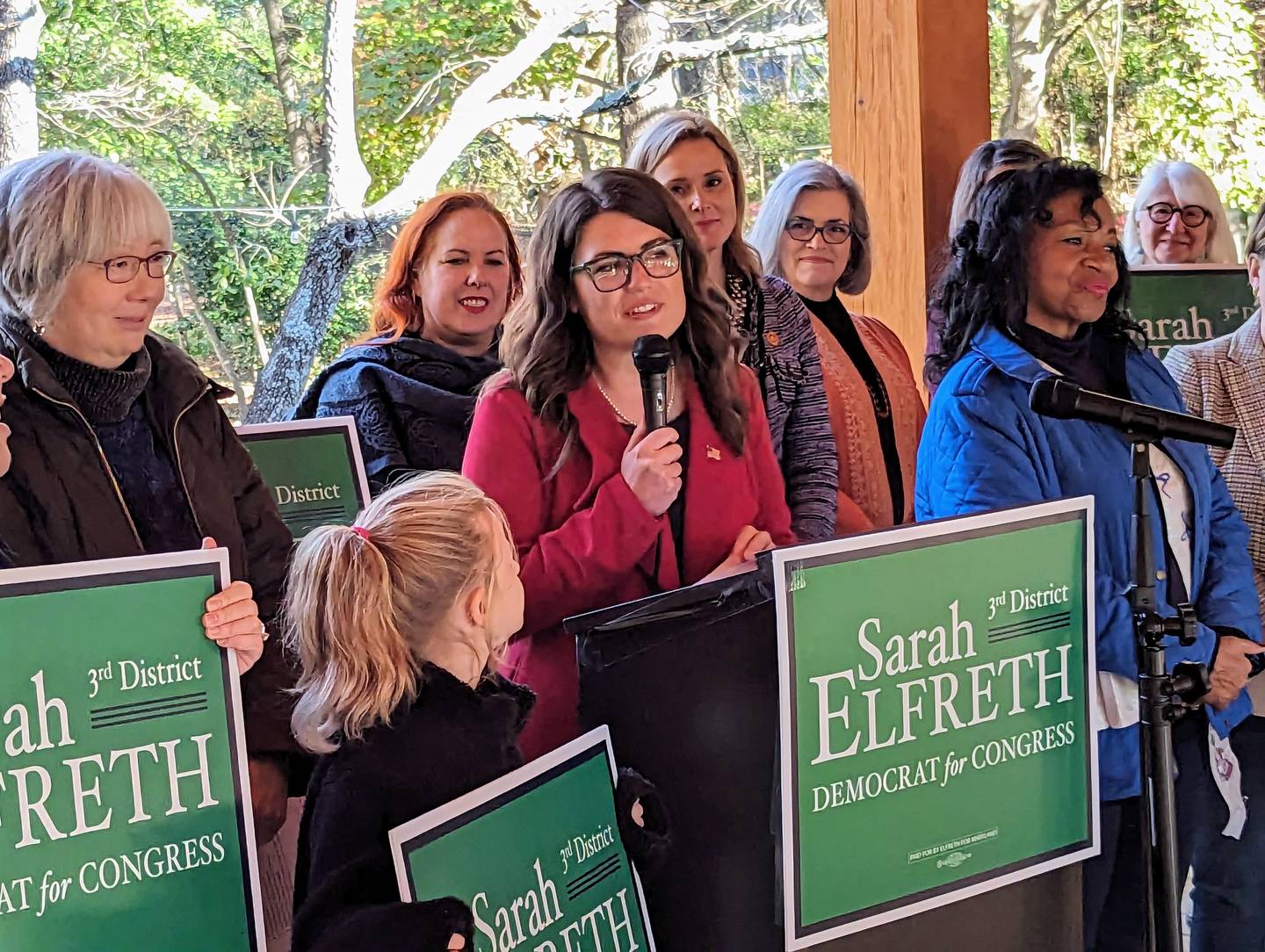 "I'm here today to make an important announcement and something I'm going to have to get used to saying over and over again until I'm blue in the face," State Sen. Sarah Elfreth said Saturday in Annapolis. "But my name is Sarah Elfreth and I'm running to be your next congresswoman."