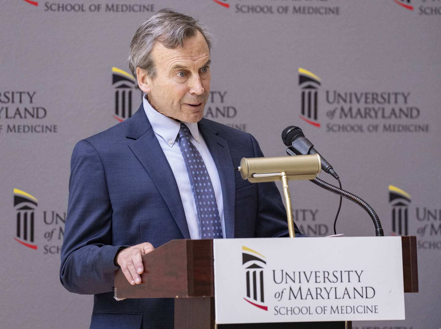 Eric Weintraub, MD, Associate Director, Kahlert Institute for Addiction Medicine, speaks during a press conference for the University of Maryland School of Medicine that is opening Kahlert Institute for Addiction Medicine, Wednesday, May 31, 2023.