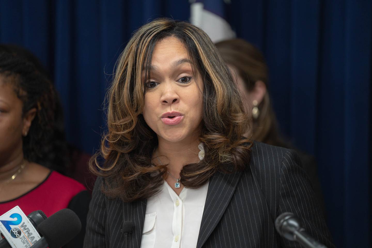 Marilyn Mosby speaks at the Baltimore City State's Attorney Press Conference April 6, 2022 at the Baltimore City State's Attorney Office.