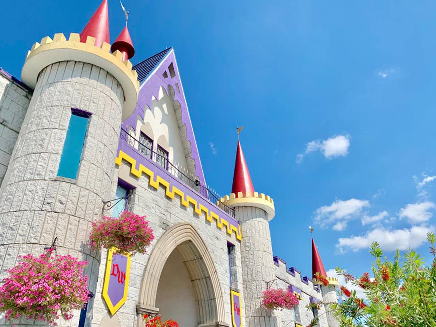 Dutch Wonderland, a small theme park in Lancaster County, Pennsylvania, greets visitors with a castle facade.