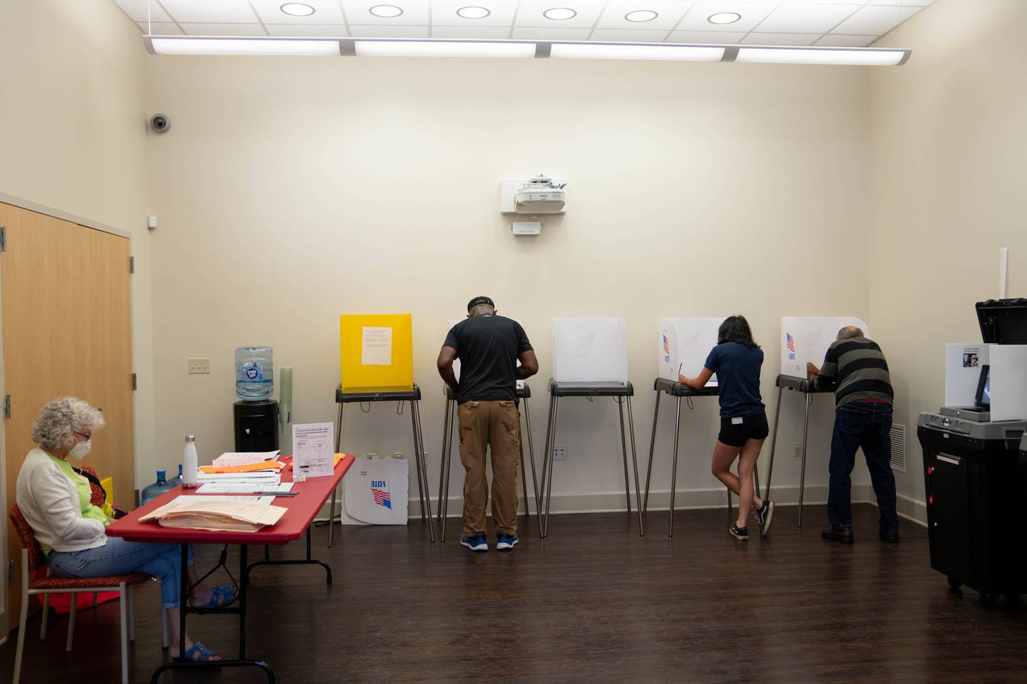 Voting poll at Enoch Pratt Library in Canton