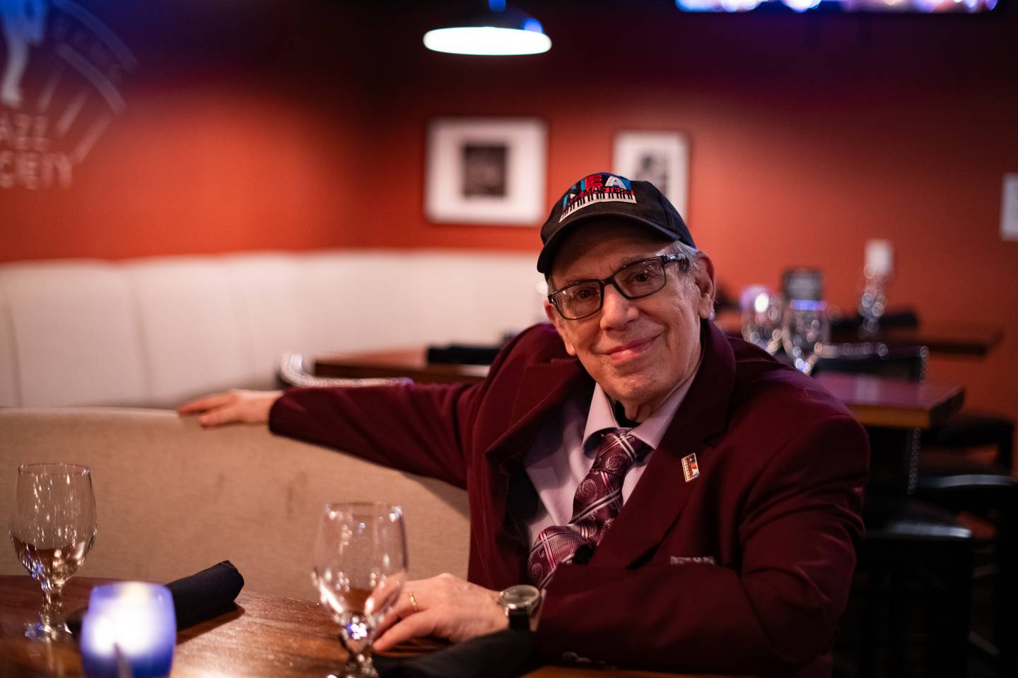 Prolific musician and owner of Keystone Korner, Todd Barkan, takes a portrait inside of his swanky jazz club in Baltimore City, Md., on February 9, 2023.