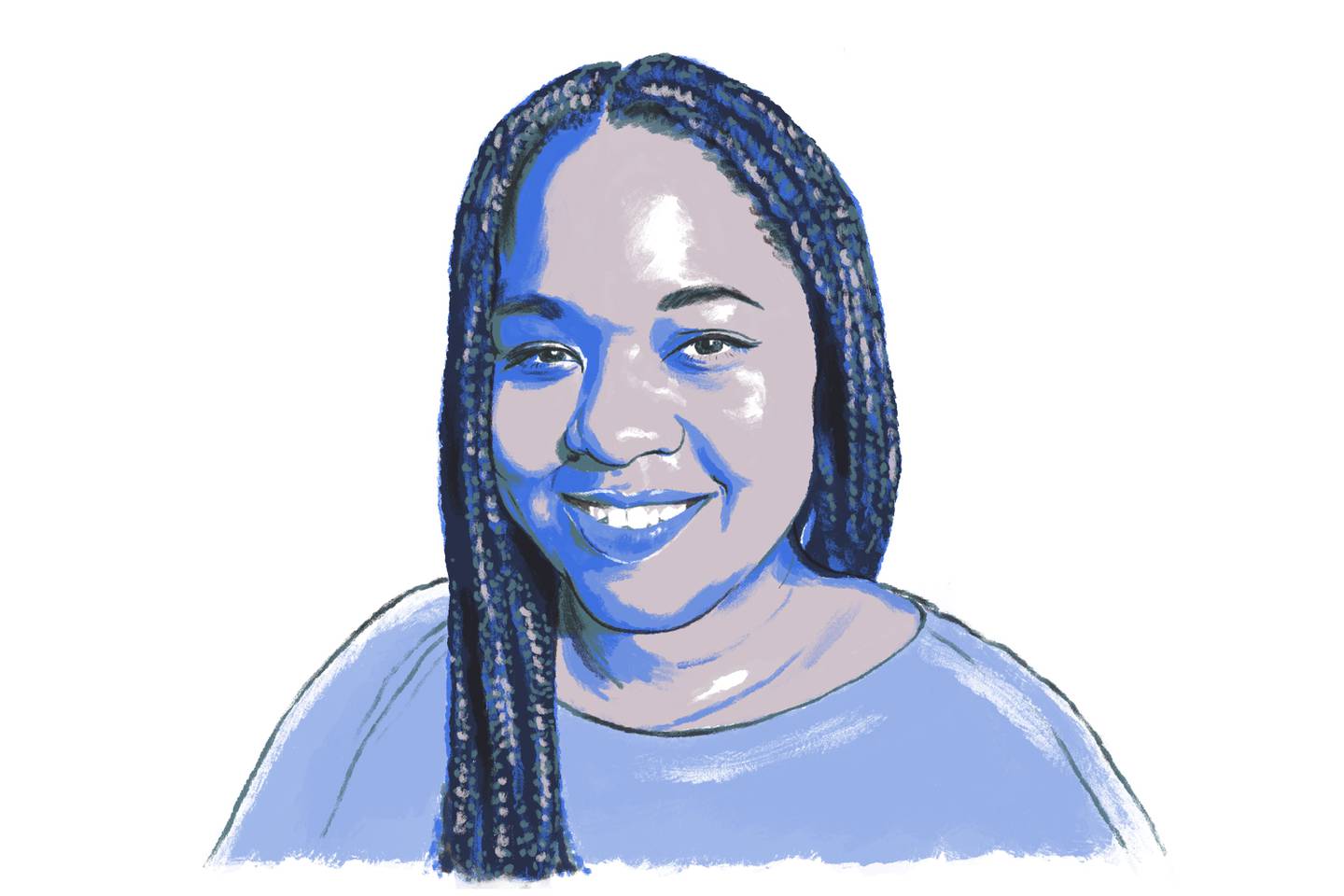 Illustration of Simone Phillips, Creative in Residence for The Baltimore Banner.
