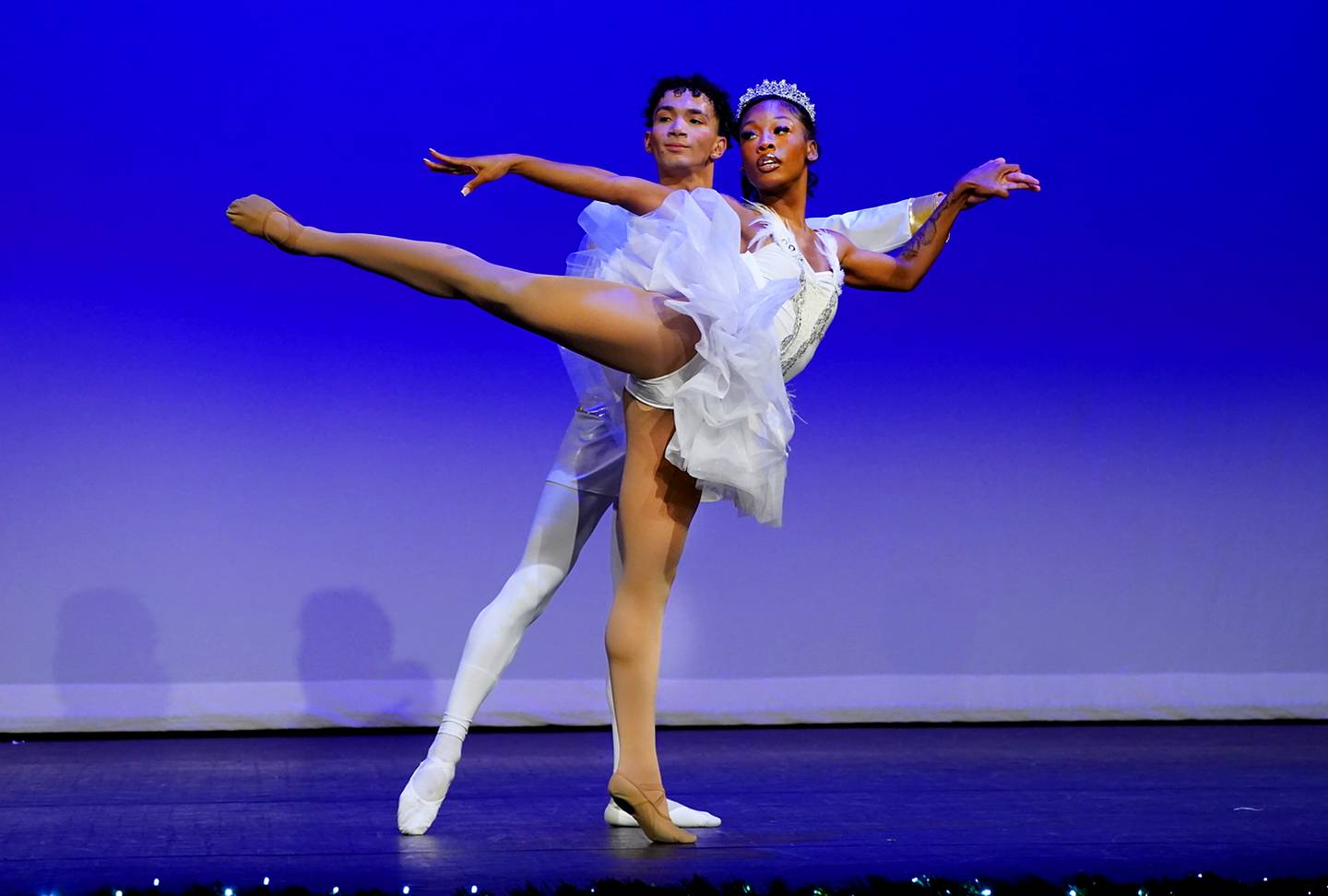 Photos are from Morton Street Dance Center's performance of The Nutcracker, cast--particularly cast members of color who are in lead positions. The Snow Queen and The Nutcracker should be highlighted.  (The Prince) Armani Réy Colón Dances with (Snow Queen) NaTori Blackman-Gray.