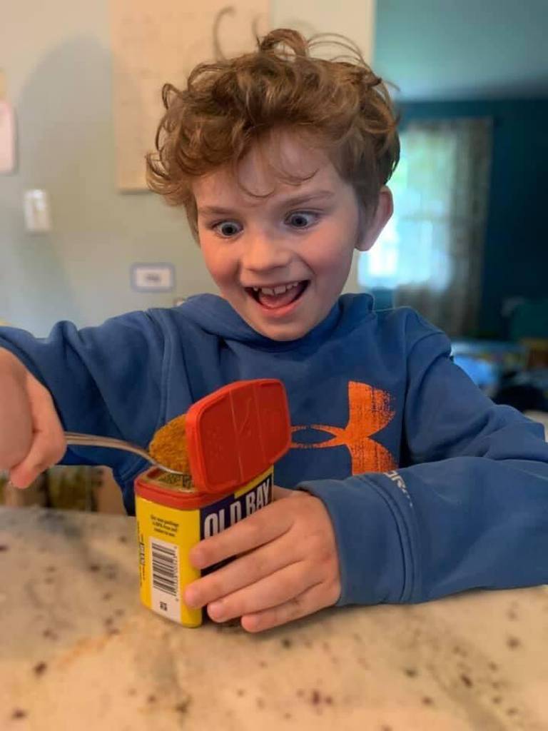 The author’s oldest child, Charlie Korman, has inherited the family love of Old Bay.