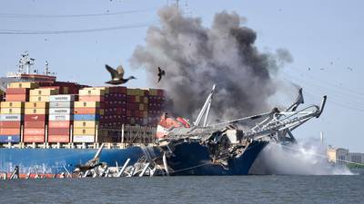 Controlled explosives used to clear Key Bridge debris off Dali ship