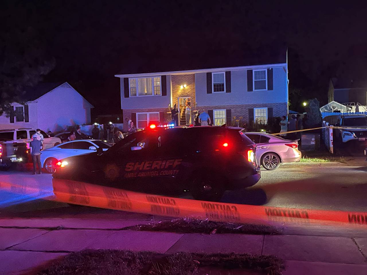Annapolis police respond to a quadruple shooting on Paddington Place near Edgewood on Sunday night, June 11, 2023. At least one person was killed.