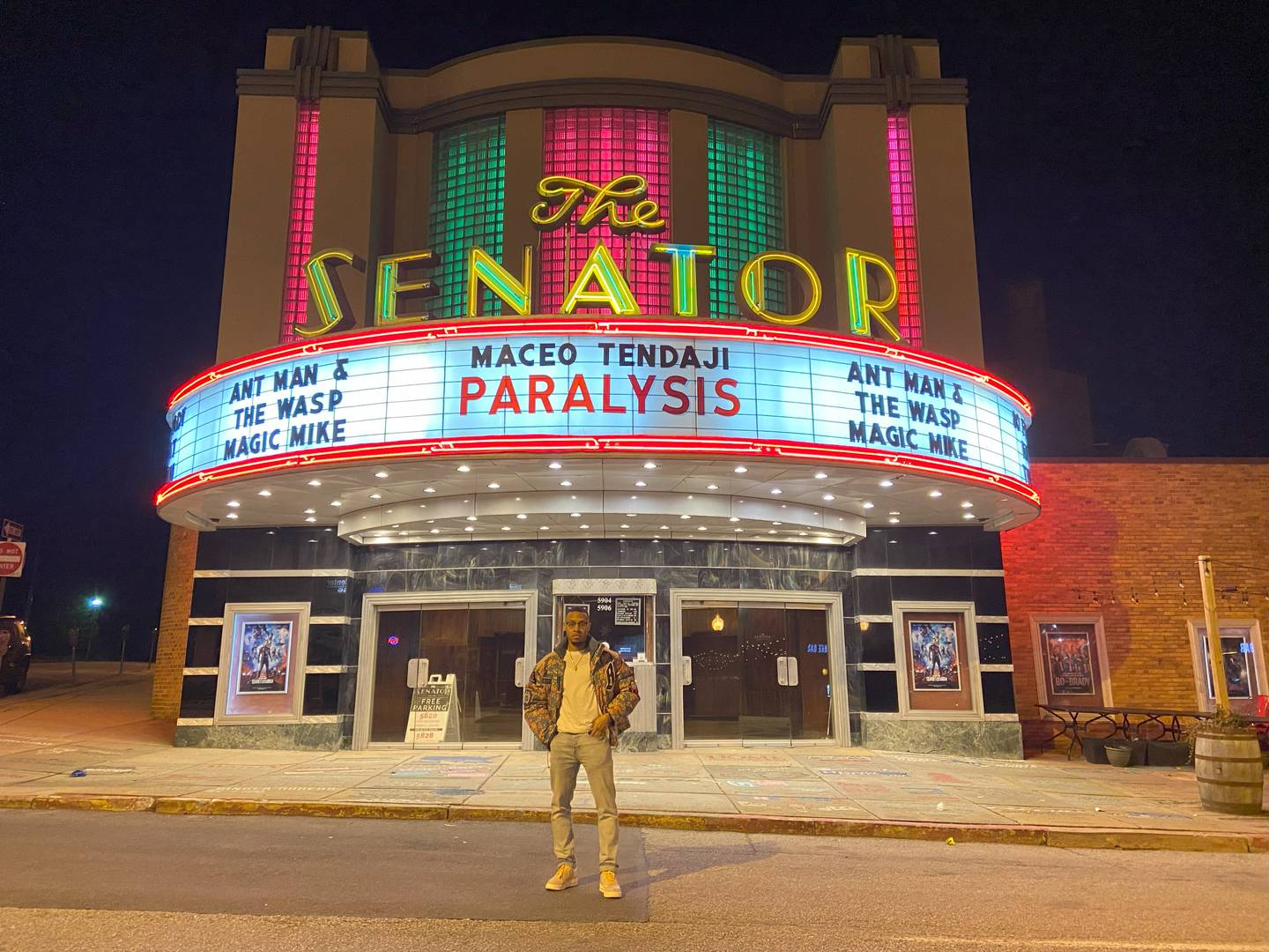 Maceo "Tendaji" Lester at the world premiere of his short film “Paralysis" at The Senator Theatre.