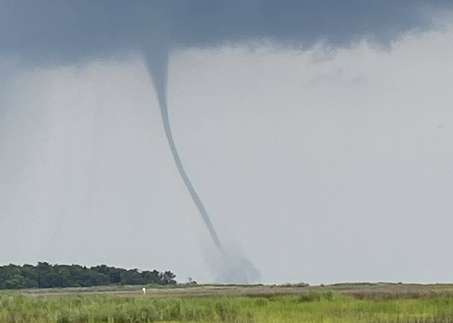 A water spout turned into a tornado on Smith Island.