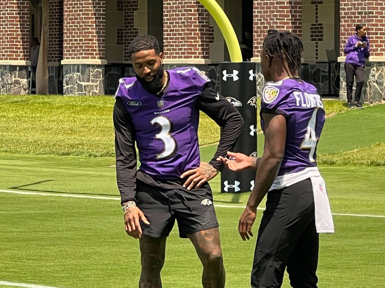 Ravens wide receiver Odell Beckham Jr. participates in the first day of the team's mandatory minicamp.