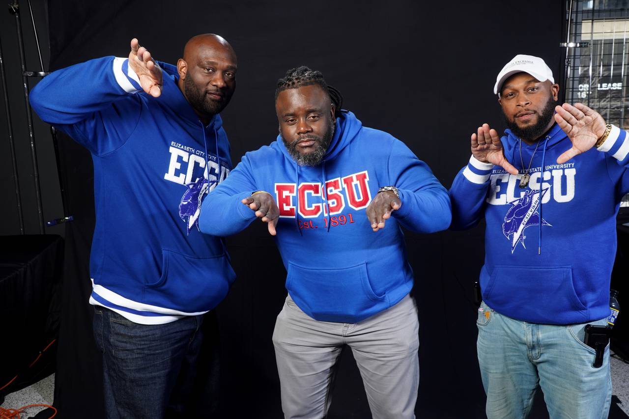 Macao Thomas, Down Bell and Kevin Felder are at the CIAA to Rep ECSU (Elizabeth City State University).