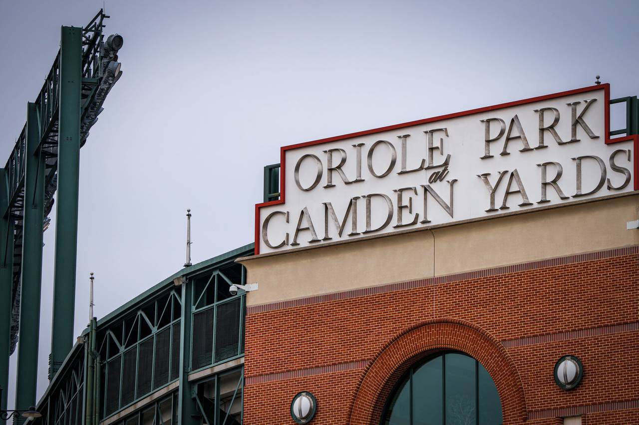 Exterior details of Orioles Park at Camden Yards in Baltimore on 2/2/23.