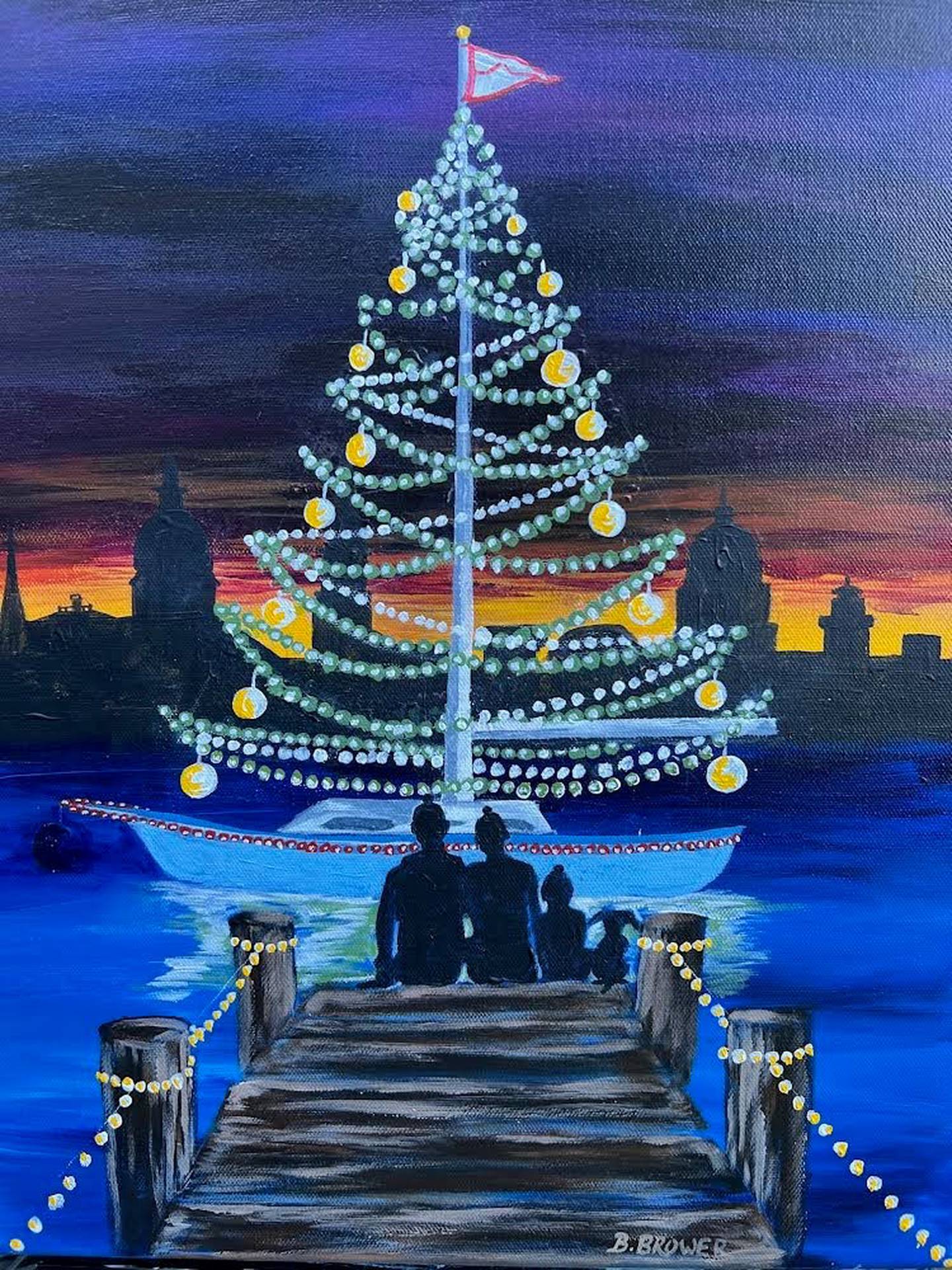 This year's Eastport Yacht Club Lights Parade poster was created by artist Barbara Brower.
