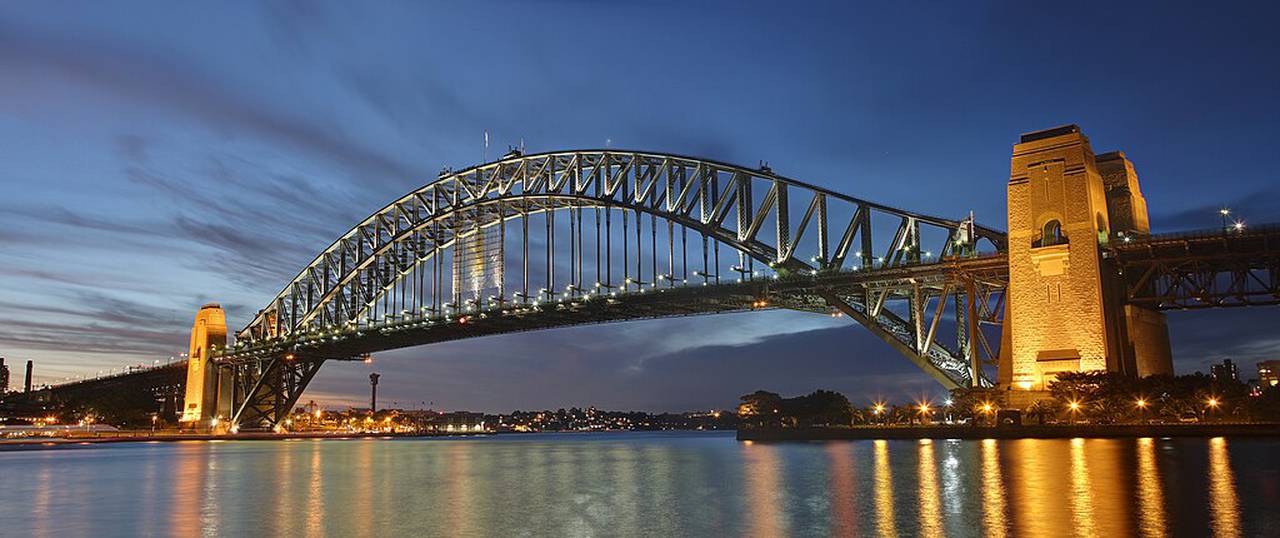 Sydney Harbor is defined by the bridge at its entrance.