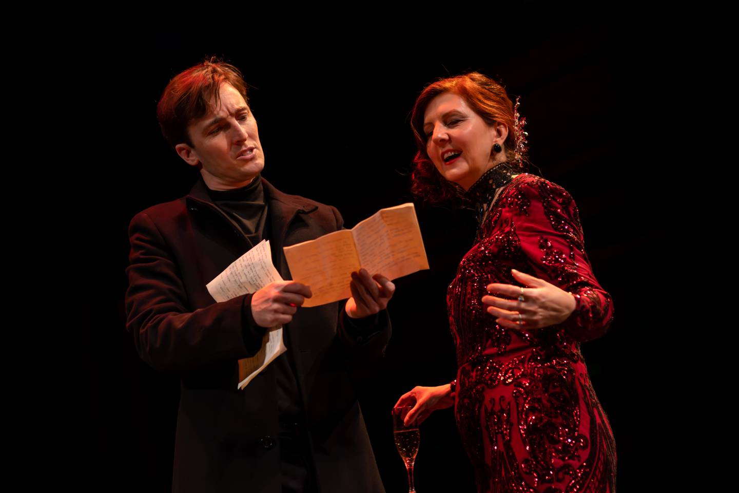 Vince Eisenson as Hamlet and Lesley Malin as Gertrude in Chesapeake Shakespeare Company’s "Hamlet."