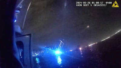 Body camera video reveals shock, disbelief after Key Bridge collapse