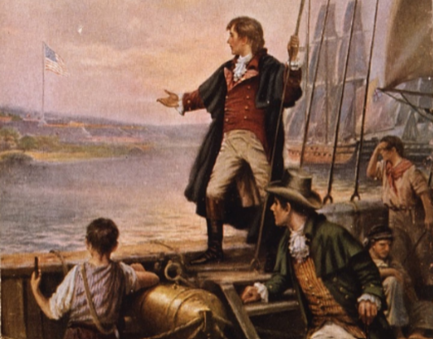 Percy Moran's 1905 painting of Francis Scott Key and John S. Skinner as they watched the bombardment of Fort McHenry took a good deal of creative license.