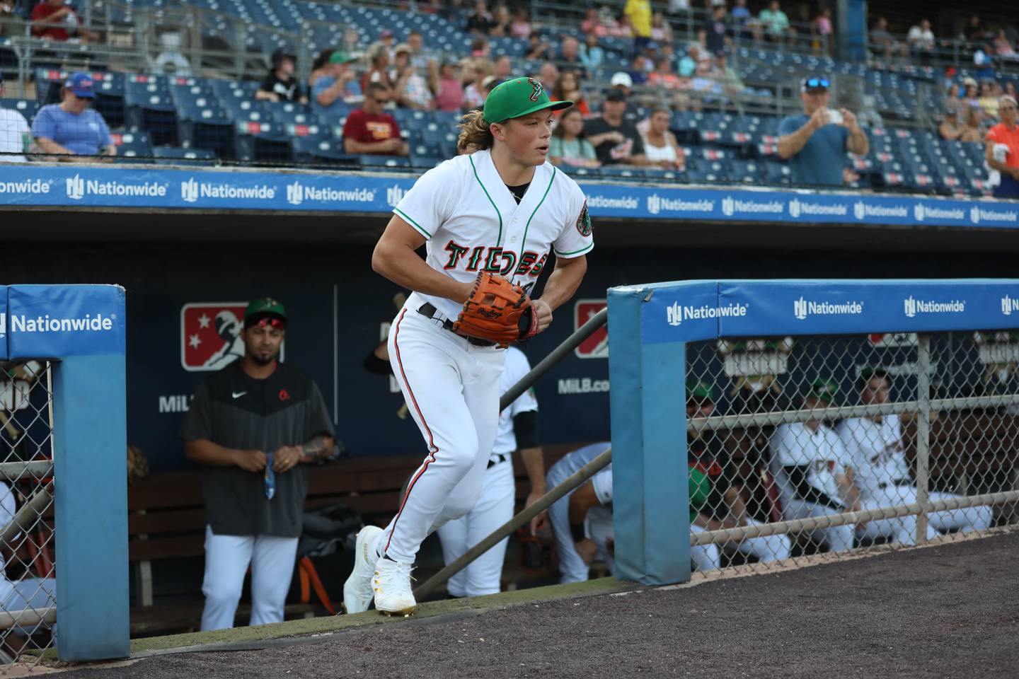Jackson Holliday takes the field for Norfolk. (Photo by Sydney Smith, courtesy of the Norfolk Tides.)