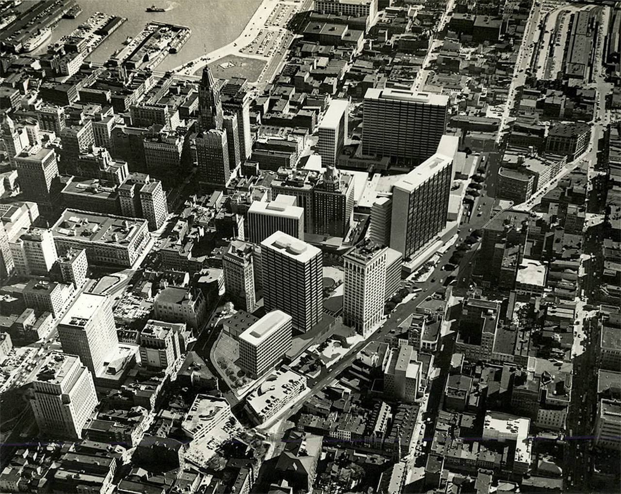 Aerial of Baltimore harbor 1962
