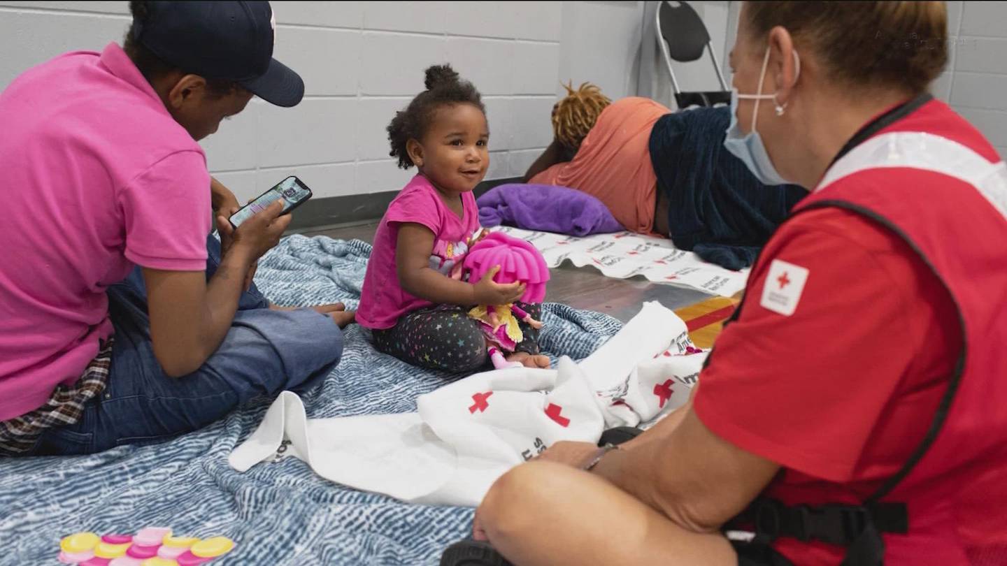 Red Cross Volunteers work in evacuation centers in Florida, as Hurricane Ian approaches state.