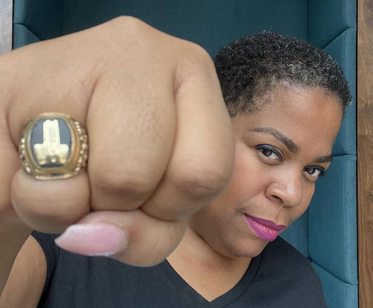 Caron LeNoir, Class of ’90, has worn her ring always, even when her finger swelled during her last pregnancy and it had to be cut off
