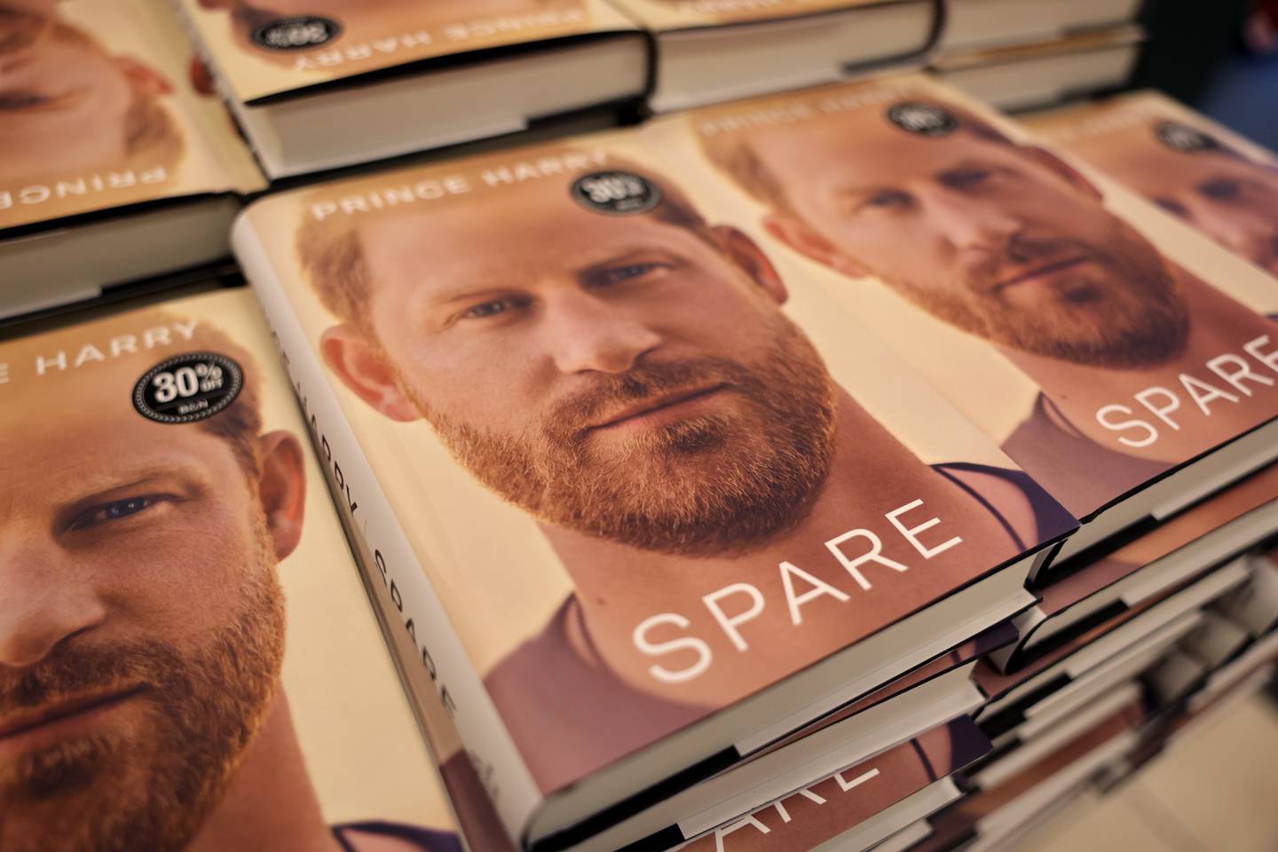 CHICAGO, ILLINOIS - JANUARY 10: Prince Harry's memoir Spare is offered for sale at a Barnes & Noble retail store on January 10, 2023 in Chicago, Illinois. The book went on sale in the United States today.