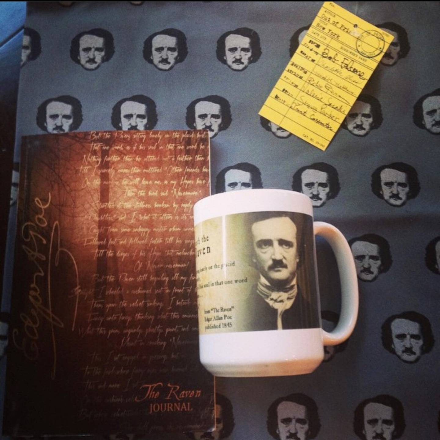 “The Raven” is one of Edgar Allan Poe’s iconic pieces of work and it’s not uncommon to see portions of it depicted on memorabilia, like this coffee mug.