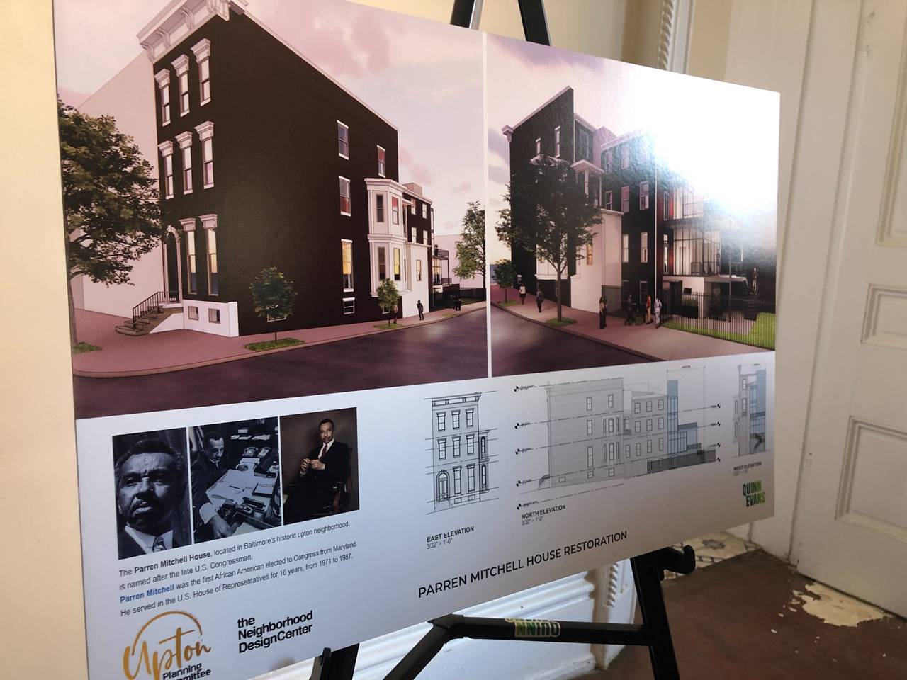 Baltimore City and civic leaders announced plans to renovate the former Parren Mitchell house into what they are calling the West Baltimore Civic and Entrepreneurship Center. The transformed building, which once hosted leaders of the Civil Rights Movement, will be used as a meeting space, offices, and a gallery that will showcase mementos of Mitchell’s life and career in Congress.