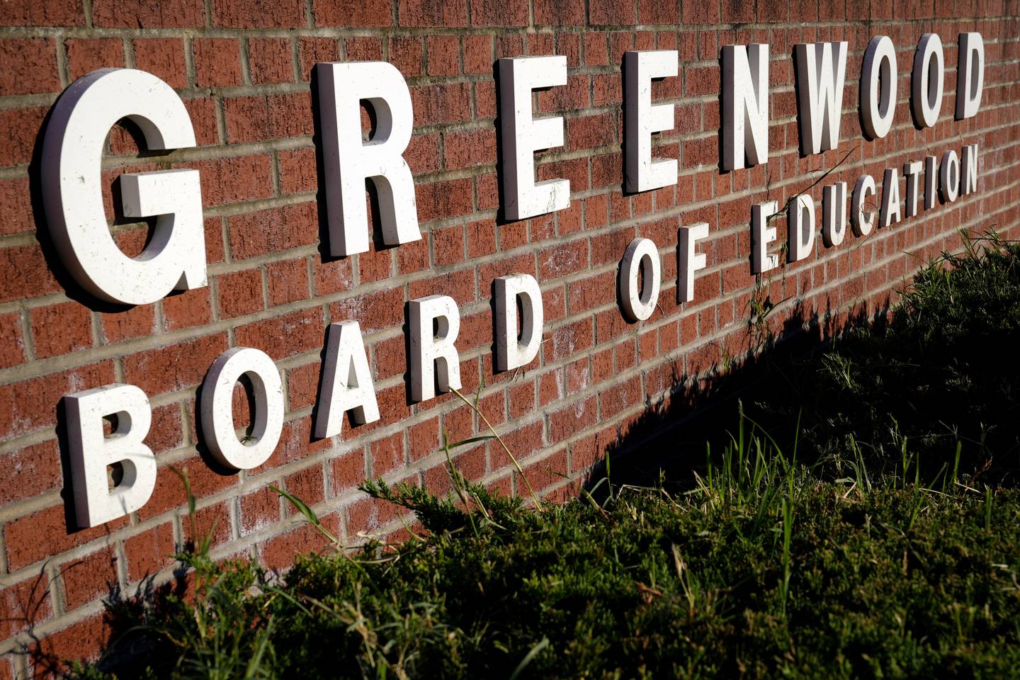 The sign near the entrance to the Baltimore County Board of Education’s Greenwood Campus on 8/18/22.