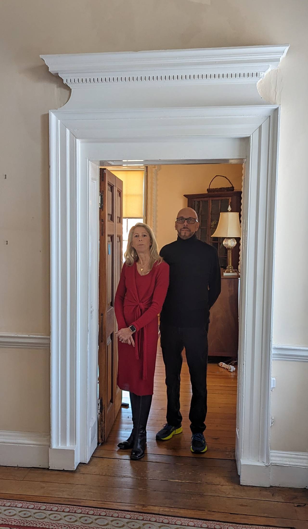 Heather East, executive director of the nonprofit Chase Home Foundation, and David Michaels, director of women's programming and preservation, inside the historic Chase-Lloyd Home. Five years after the last women were moved out of the shelter, there are no plans to continue its historic role as a home of last resort.