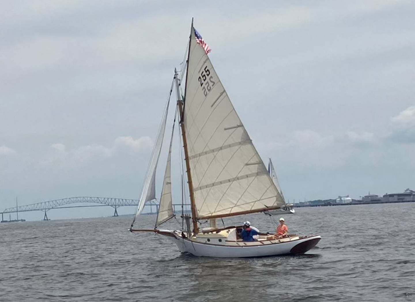 Stacy Spaulding's sailboat near the Key Bridge.