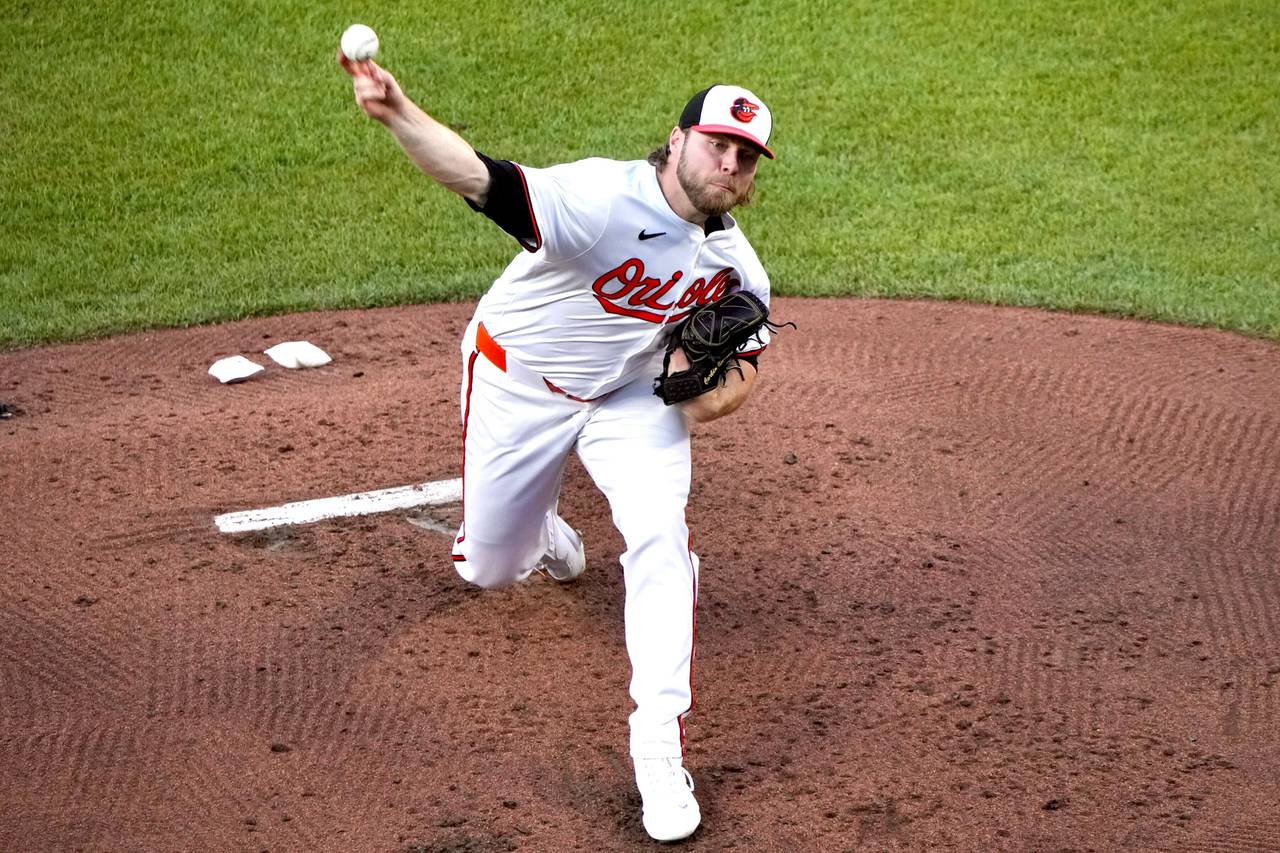 Orioles starter Corbin Burnes pitches against the Yankees on May 1, 2024, at Camden Yards.