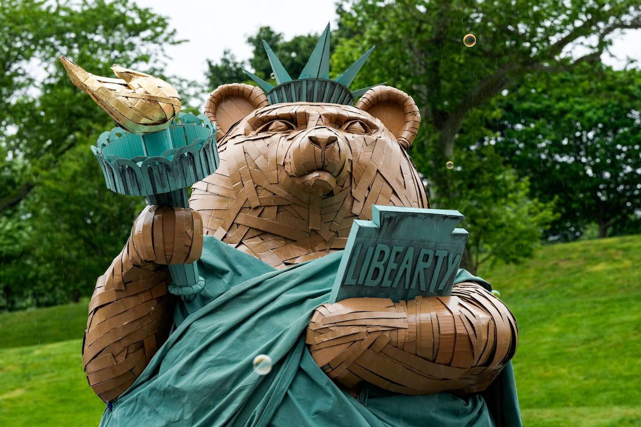 The Park School’s “The Statue of Li-bear-ty” is seen ahead of the Kinetic Sculpture Race, May 4, 2024.
