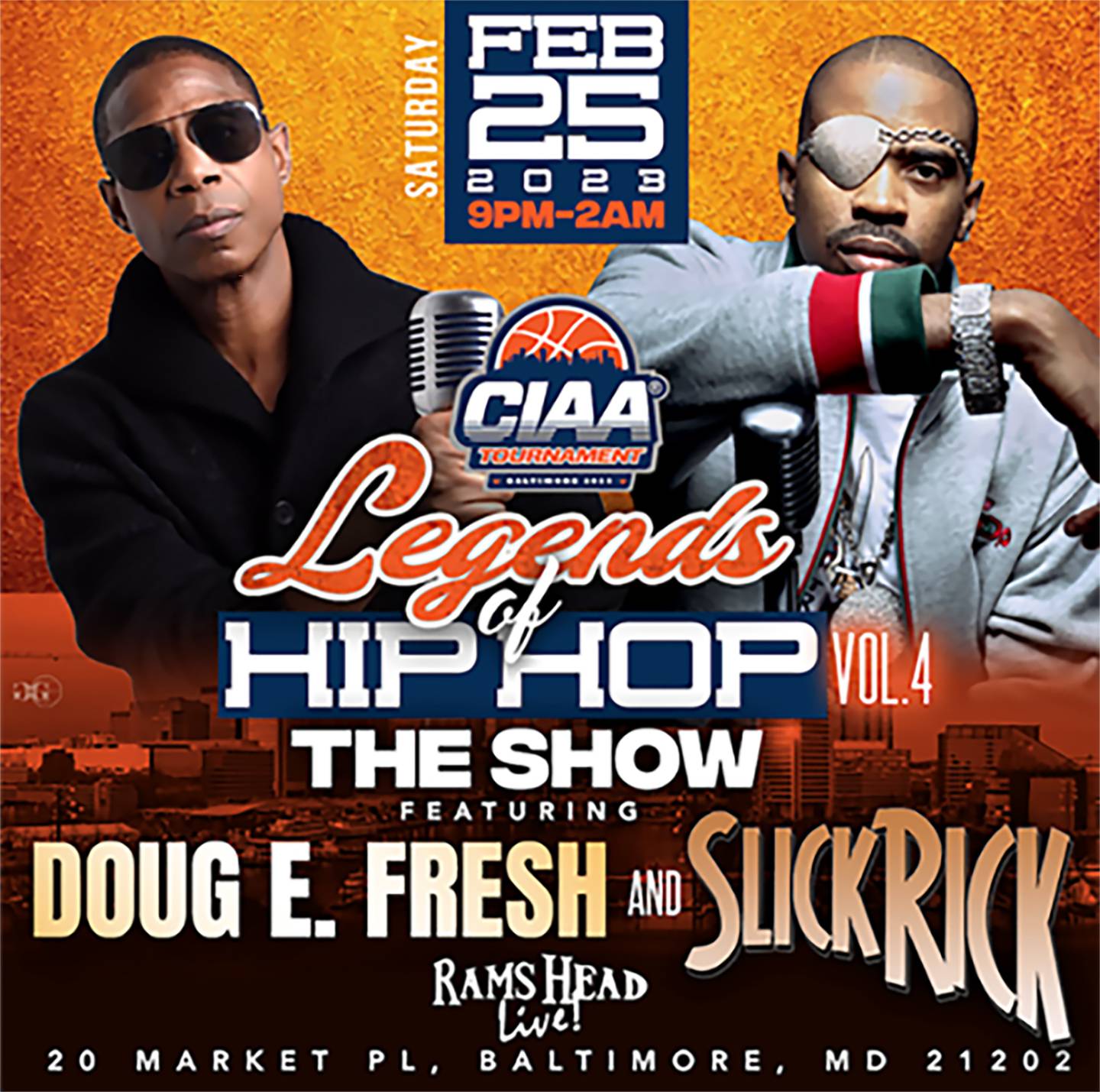 Doug E. Fresh and Slick Rick perform at the Legends of Hip Hop vol 4 show at the CIAA.