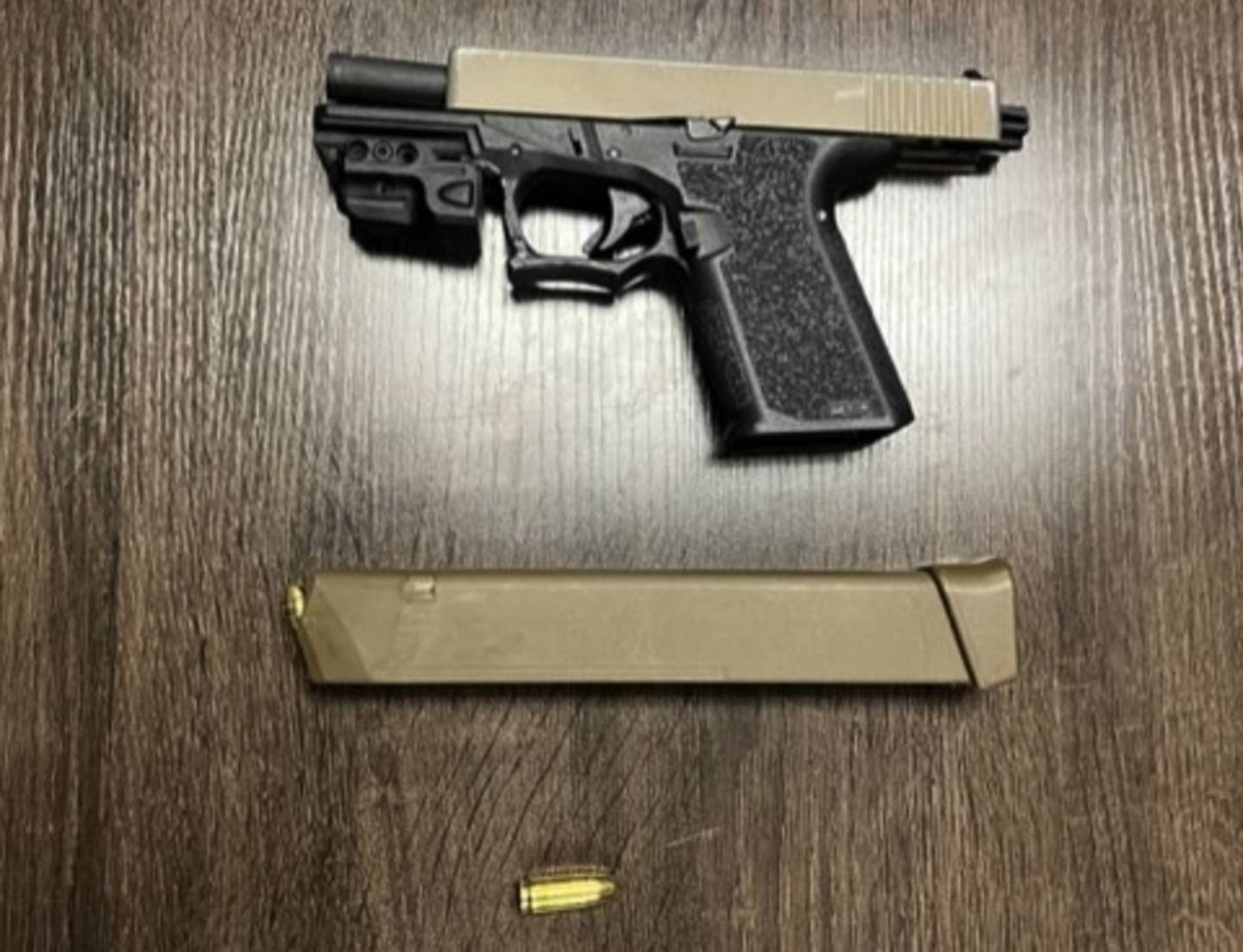Police recovered this gun, a Polymer80 with an extended magazine, after a car chase involving a teenager and a stolen car in Lochraven last October.