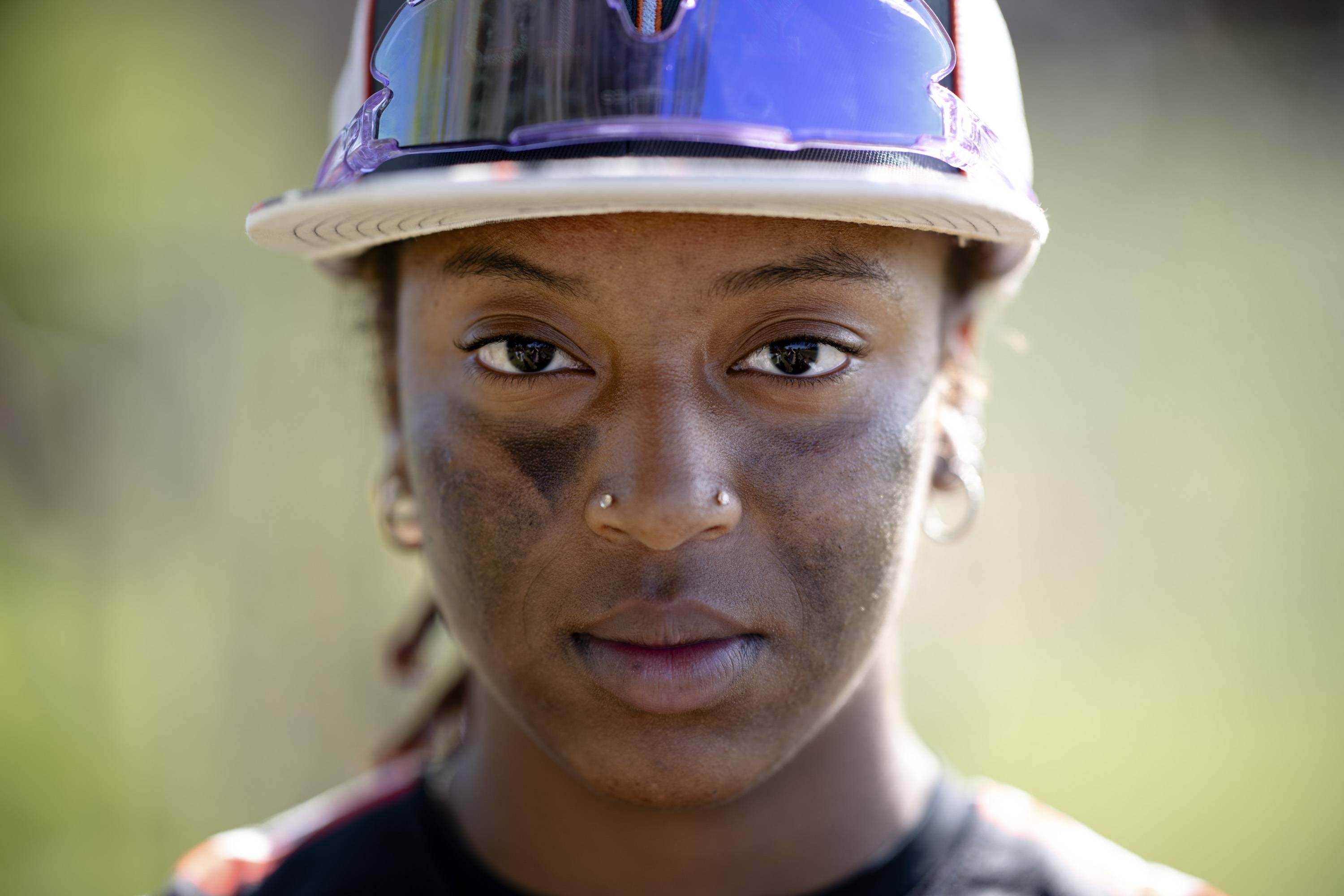 Rocksann Smith poses for a portrait postgame of the Baltimore City College Knights Varsity Baseball Team win over Dunbar on 4/26/2024 in Baltimore, MD.