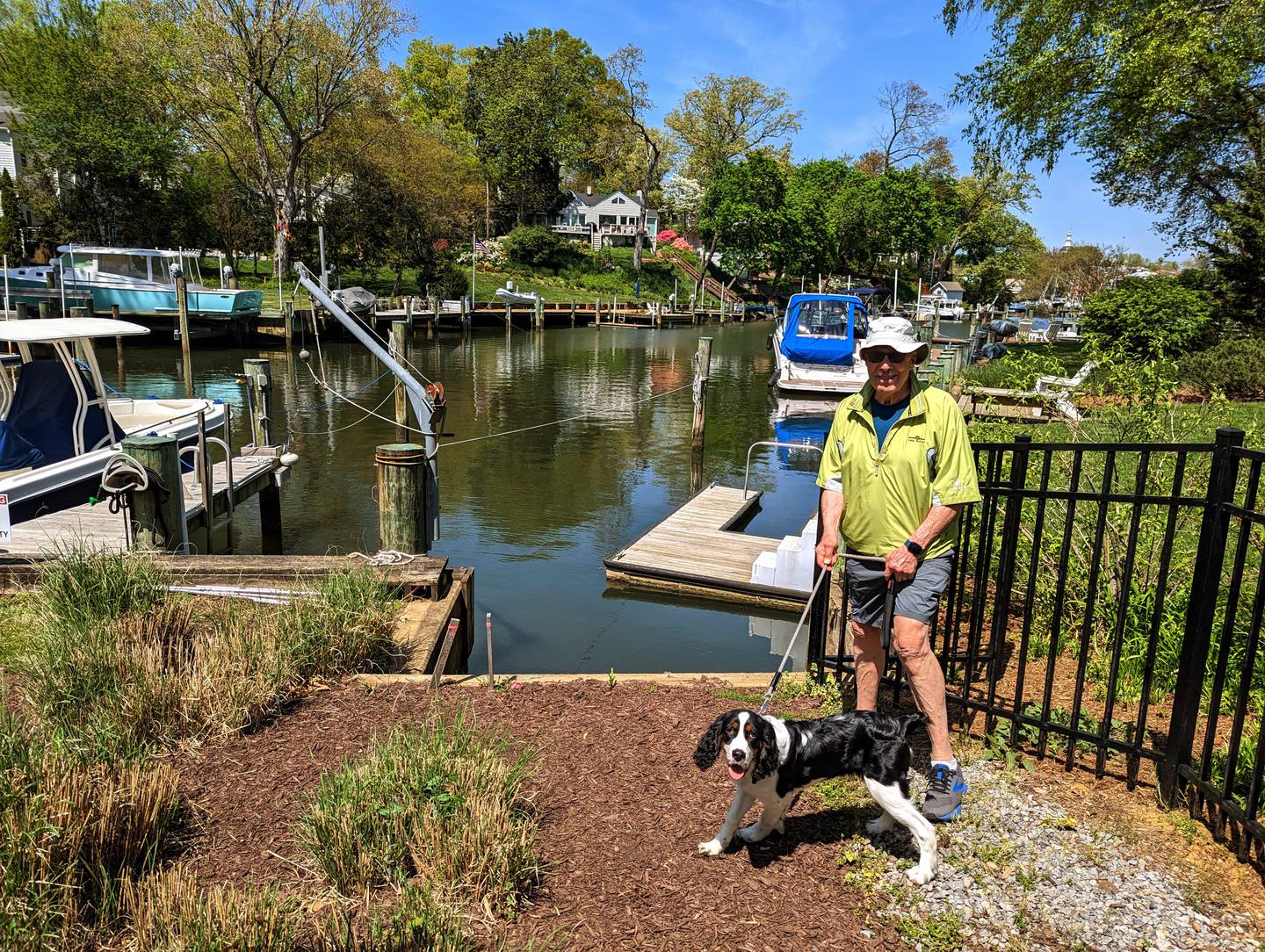 Alan Bellack walks his dog to Wells Cove, site of a recent fight over public access to the water in Annapolis.