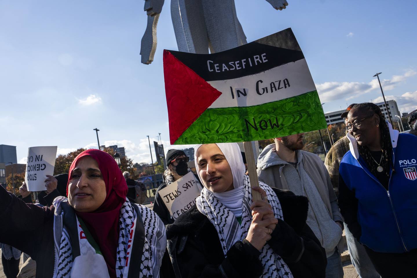 Hundreds of protestors marched in Baltimore in support of Gaza on November 1, 2023.