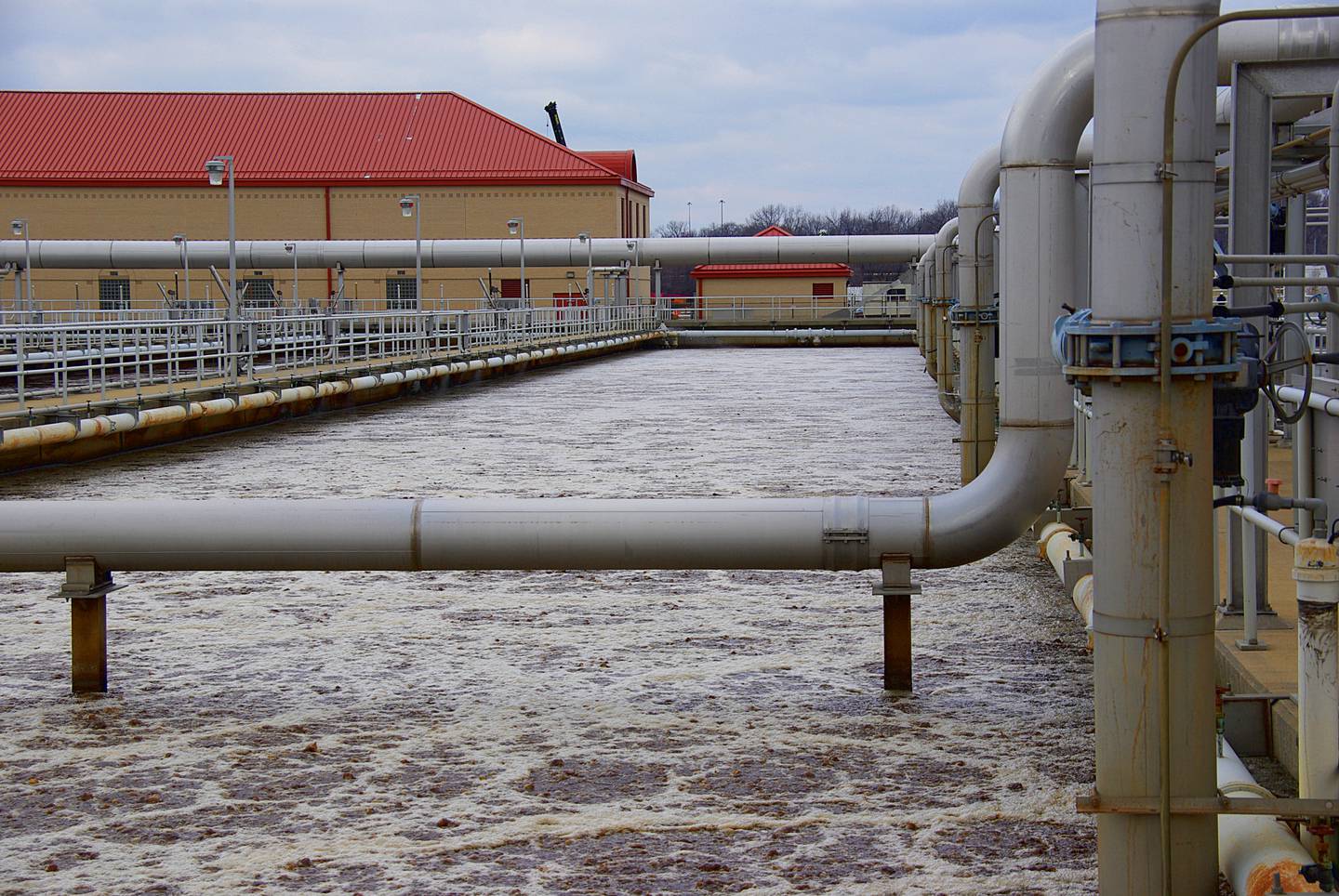 Wastewater at Back River Wastewater Treatment Plant near Baltimore.