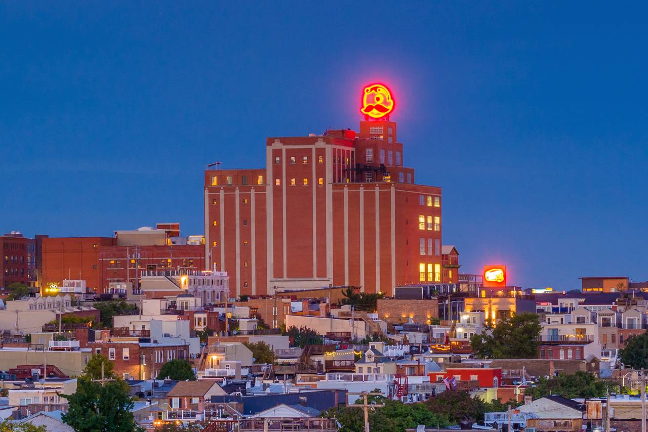 View of the Natty Boh Tower in Baltimore.
