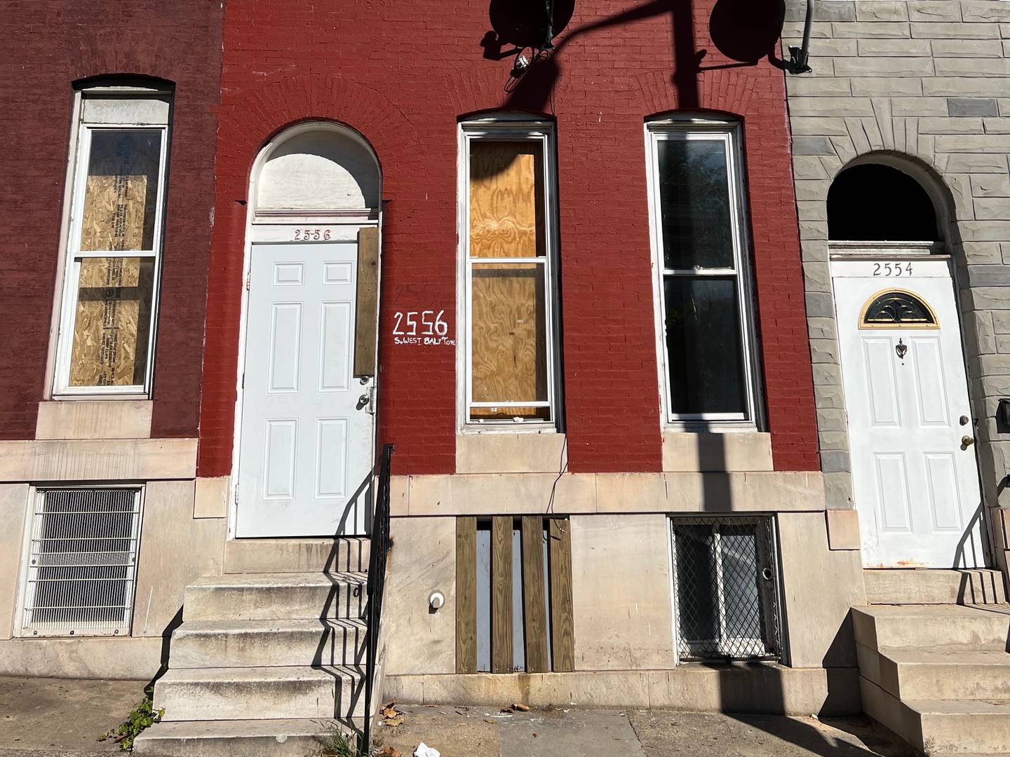 A house at 2556 W. Baltimore St., one of 18 homes bought by Ricardo Oved.